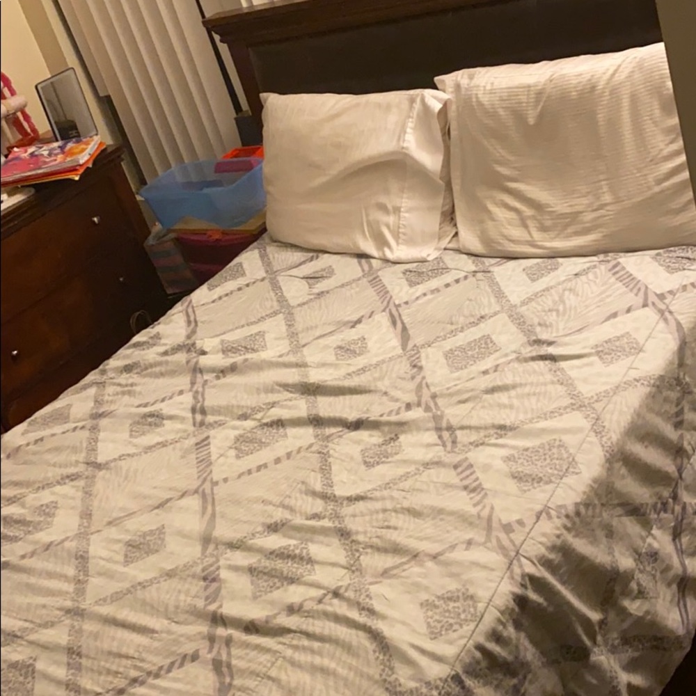 Full size bed.No mattress no boxspring included .